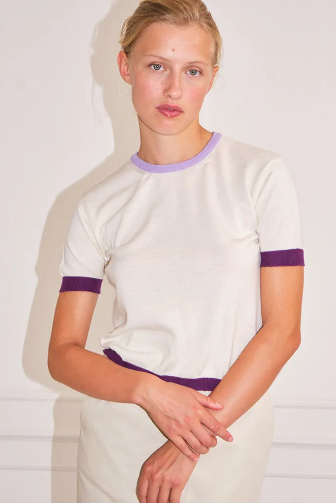 Saks Potts - Savu Top - Ivory/Purple