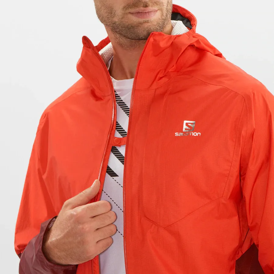 Salomon Mens Bonatti WP Jacket - Fiery Red/Cabernet