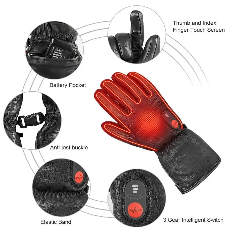 Savior Electric Heated Leather Gloves