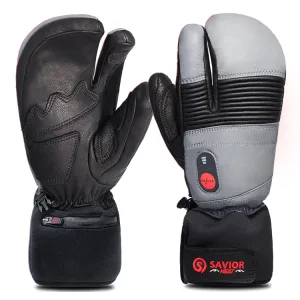 Savior Leather Heated Crabbed Finger Gloves