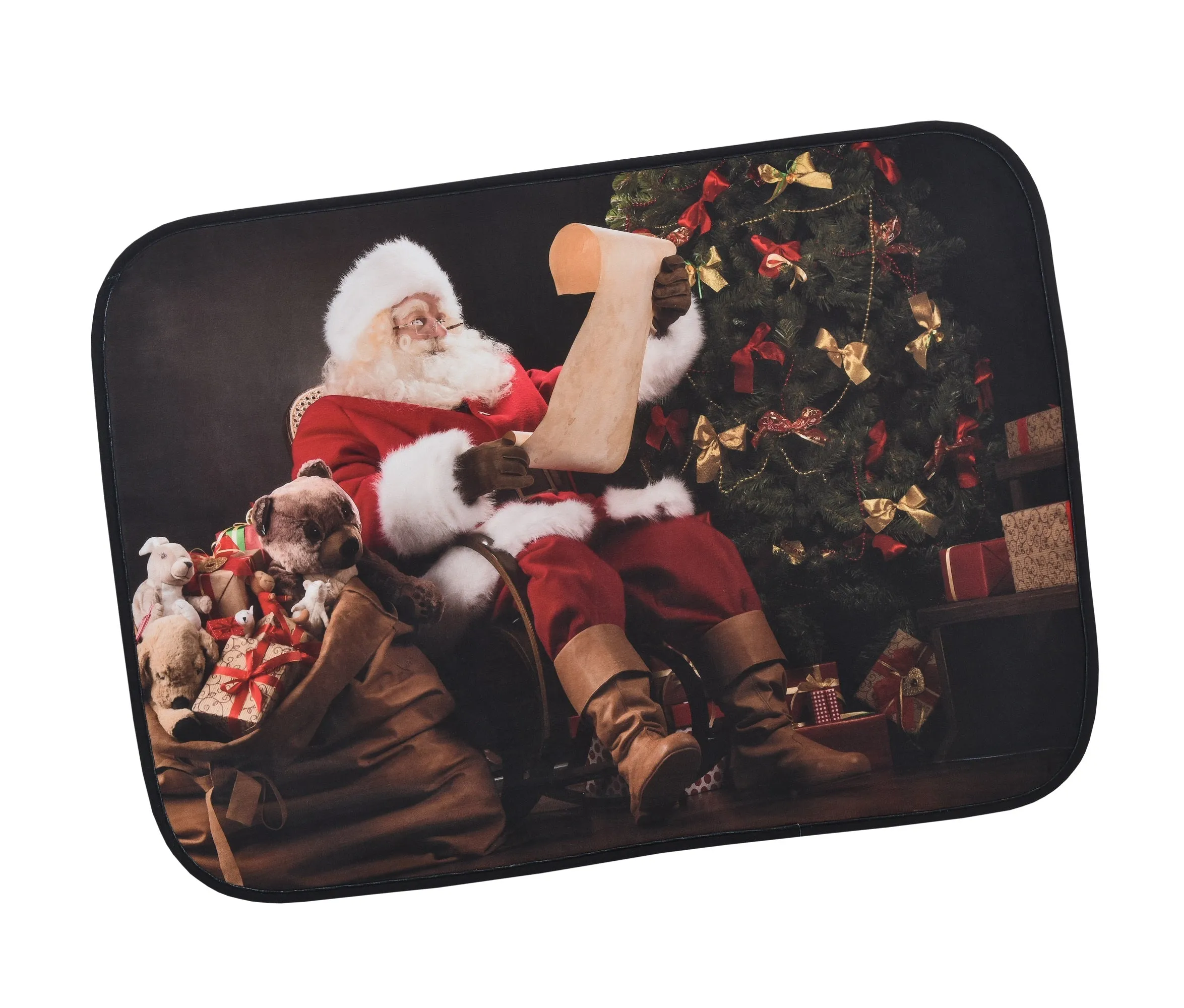 Seasonal Christmas Santa Claus Actions Pattern Decorative Area Rug, Doormat