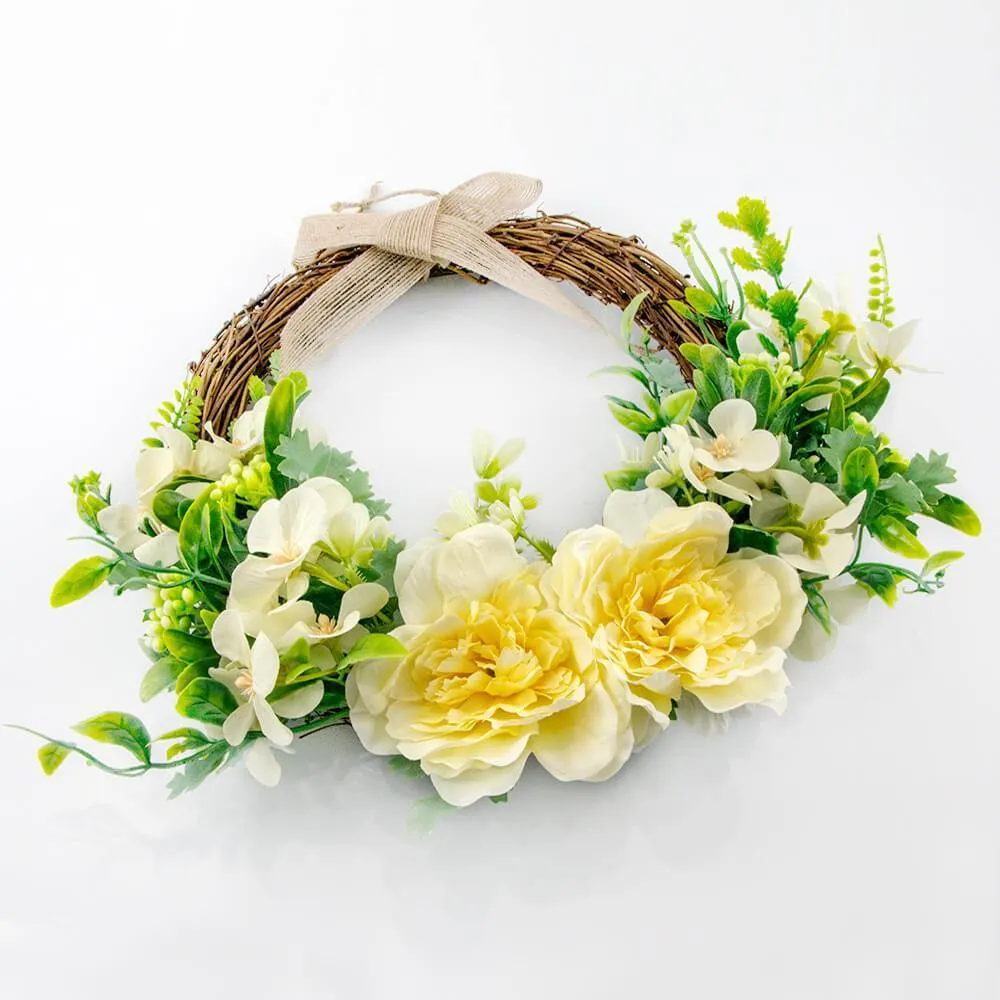 Seasonal Rose Floral Wreath for Front Door and Home Decor