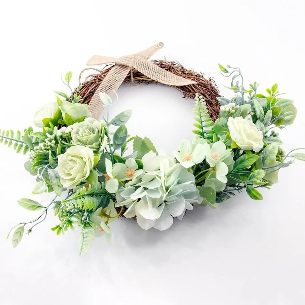 Seasonal Rose Floral Wreath for Front Door and Home Decor