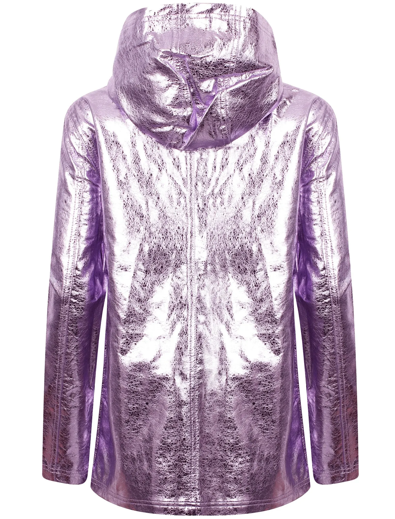 Shine  Hooded Rain Coat In Lilac Metallic - Tokyo Laundry