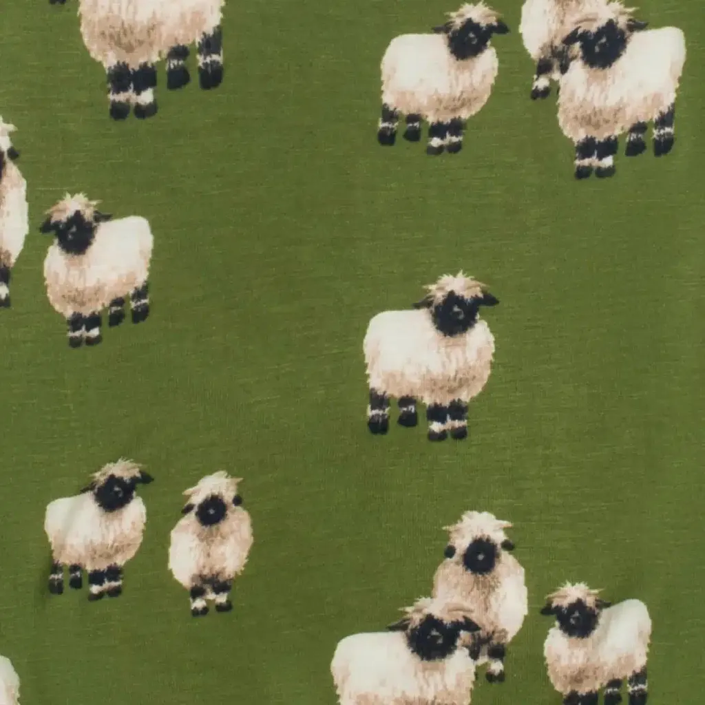 Snap Footed Romper -Bamboo - Valais Sheep