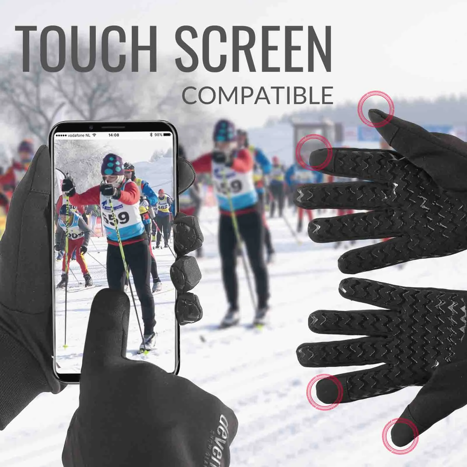 Snowboard & Ski Gloves Touchscreen Liner