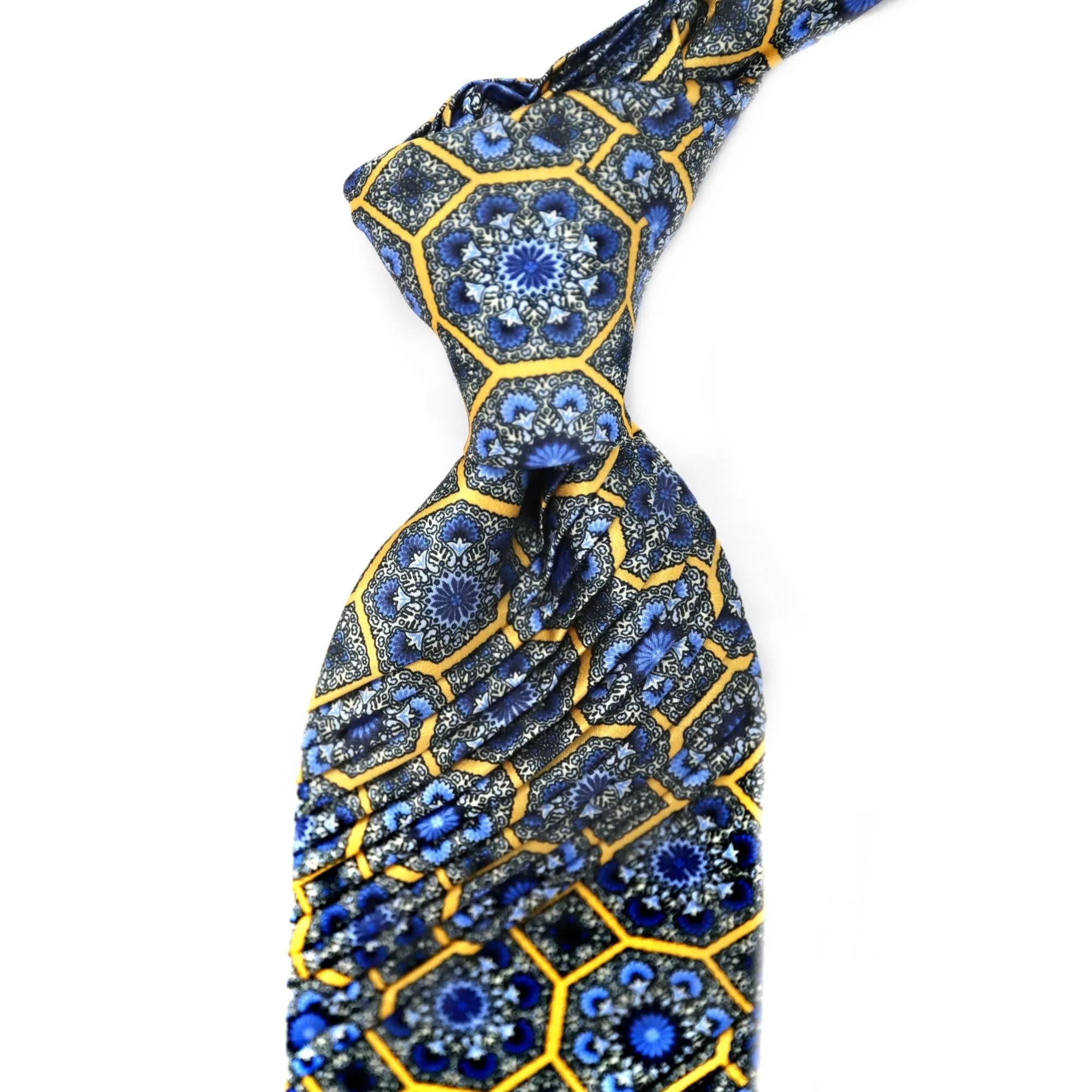 Stefano Cau Plissettate Yellow geometric and Blue Floral