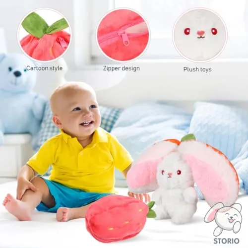 Storio Toy Super Cute Plushie Soft Toys for Kids | Plush Soft Toys for Baby Boys and Girls Kids -Reversible Rabbit | Best Valentine Gift