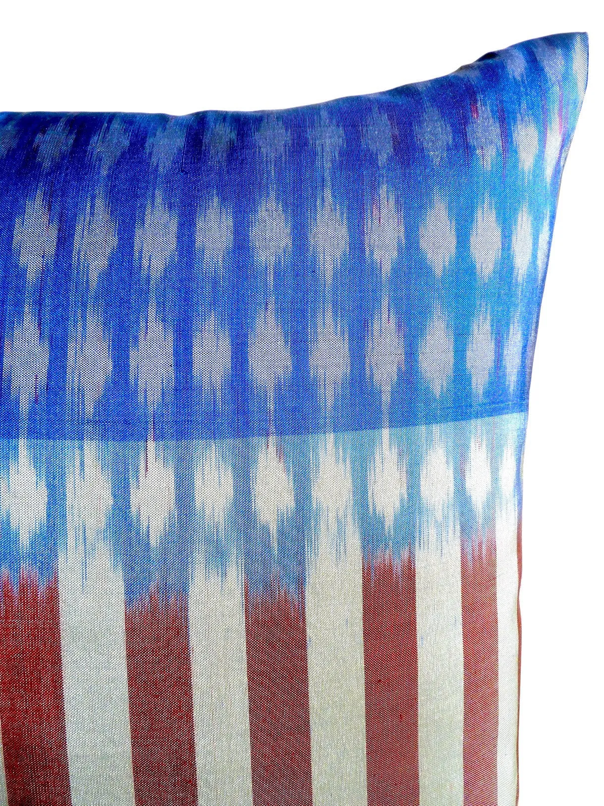 Thai Silk Modern Ikat Pillow American Flag