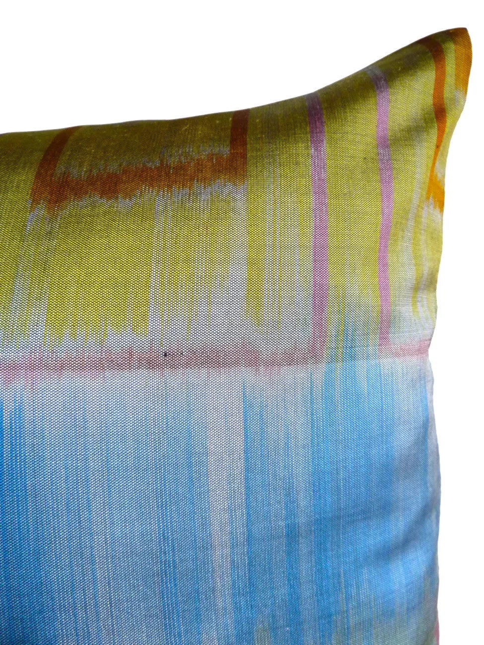 Thai Silk Modern Ikat Pillow Celadon Pastels Gold