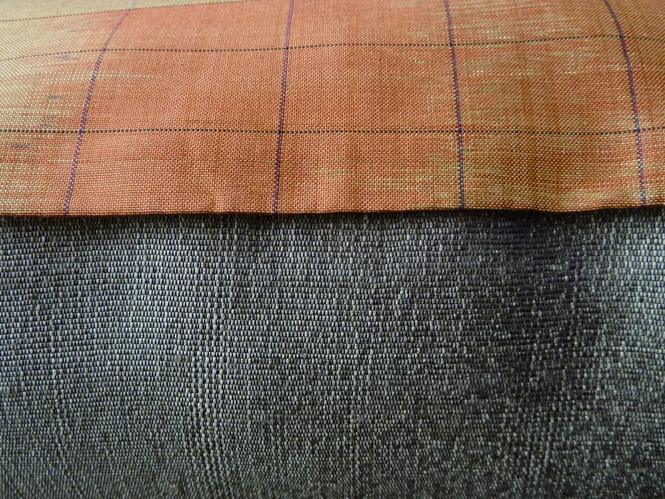 Thai Silk Modern Ikat Pillow Mustard Sage Green Modern Tartan