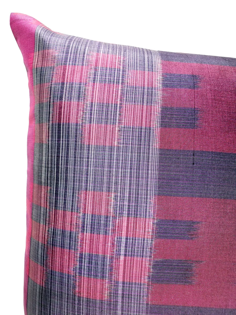 Thai Silk Modern Ikat Pillow Purple Rose