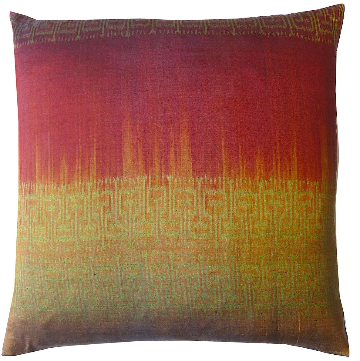 Thai Silk Modern Ikat Pillow Red Copper