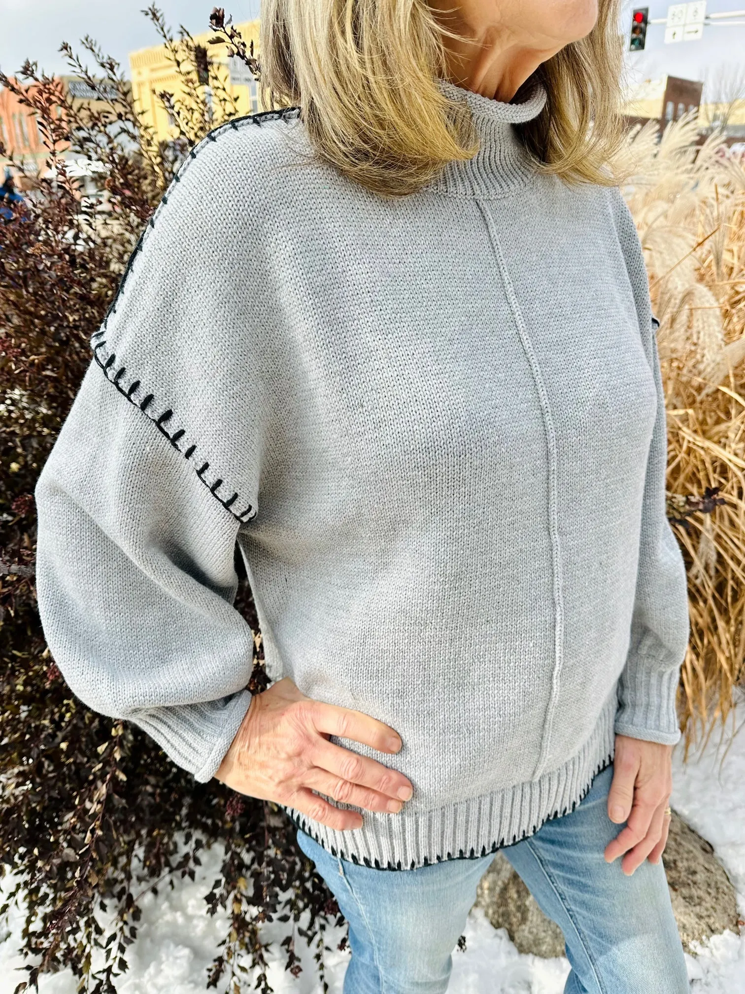 The Annie Mock Neck Sweater