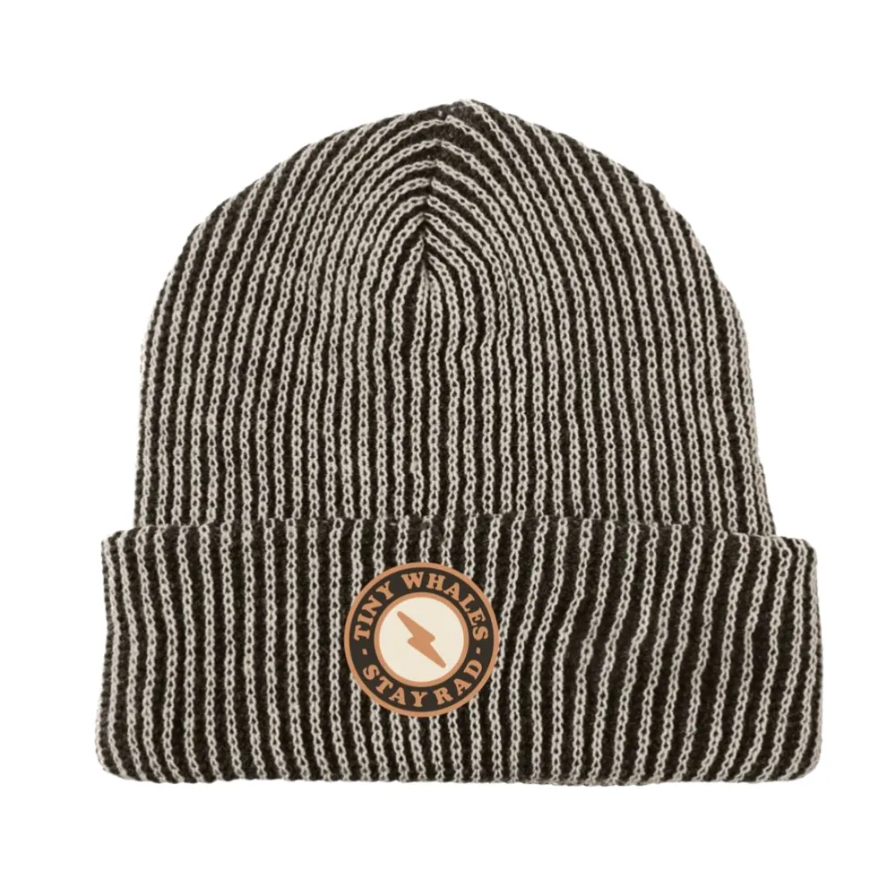 Tiny Whales - Bonfire Beanie in Natural/Black (Toddler)