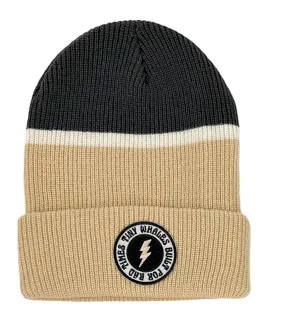 Tiny Whales - High Voltage Beanie in Sand/Faded Black