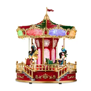 valiant Light-Up Musical Carousel Decorative Figurine, Multicolor, 11 in, by