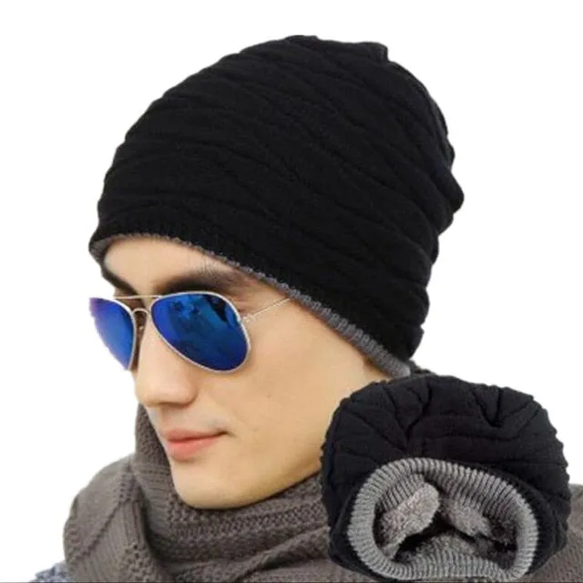 Velvet Warm Knitted Solid Color Casual Warm Knitted Winter Beanie