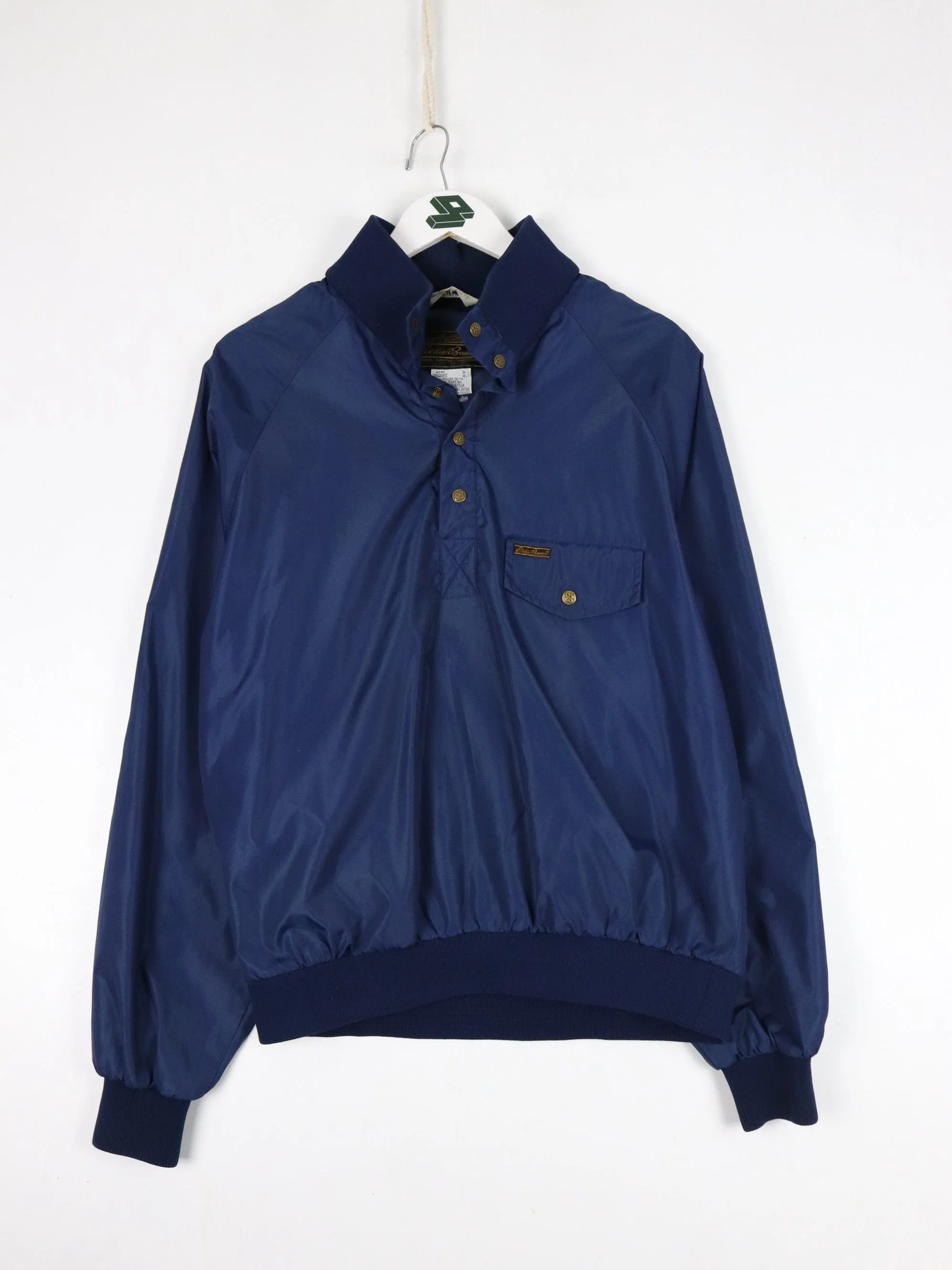 Vintage Eddie Bauer Windbraker Mens Medium Blue 90s Outdoors Anorak