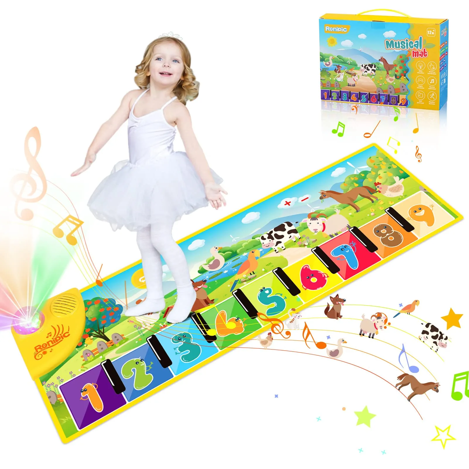 YIWA Kids Musical Mat 27 Songs Musical Toys Piano Mat